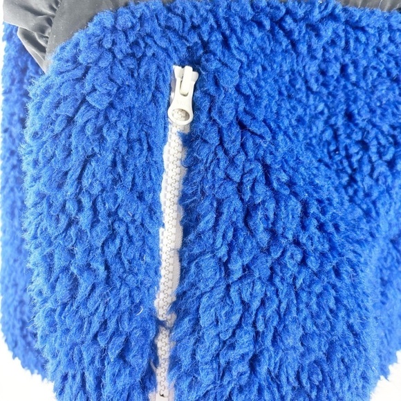 Sandy Liang Mia Two Toned Fleece Zip Up Ruffle Jacket Blue Size XS - Picture 6 of 7